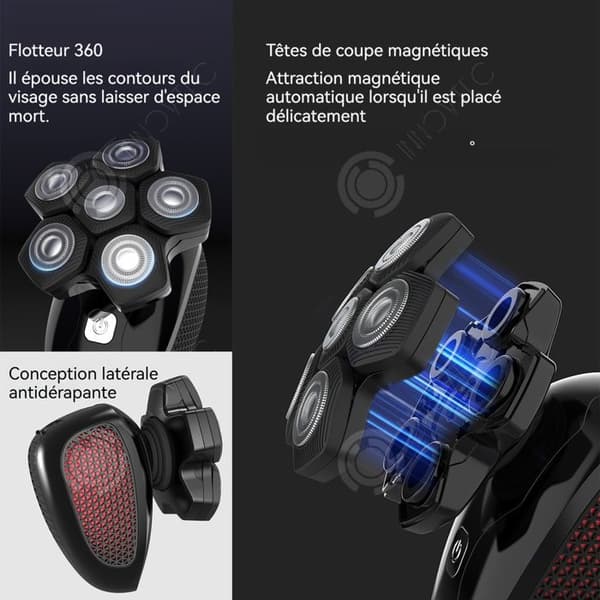 INN elektrisk rakapparat 5W Flytande rakning 360 grader LED-display tvättbar USB-laddningsport Multifunktionell med förvaringsväska