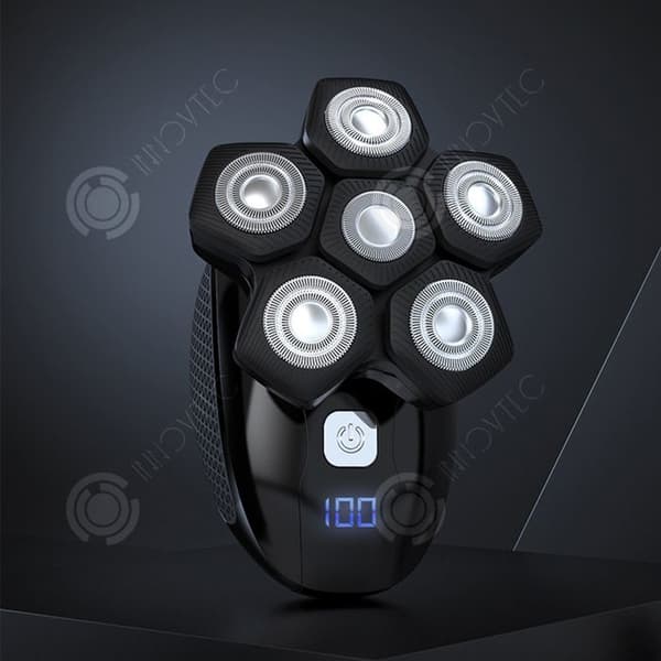INN elektrisk rakapparat 5W Flytande rakning 360 grader LED-display tvättbar USB-laddningsport Multifunktionell med förvaringsväska