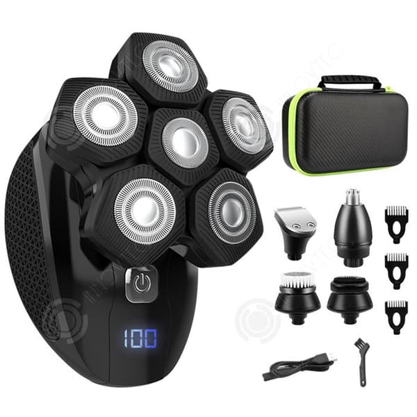 INN elektrisk rakapparat 5W Flytande rakning 360 grader LED-display tvättbar USB-laddningsport Multifunktionell med förvaringsväska