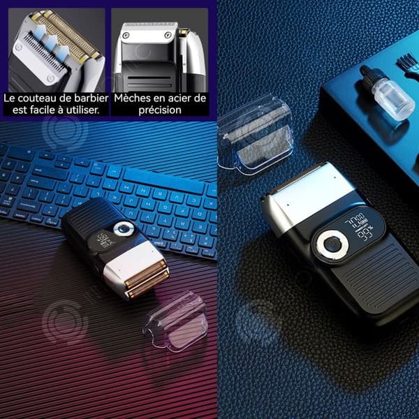 INN Rakapparat 3 hastigheter 1400mah dubbelanvändning uppladdningsbar via USB Digital visning Trapezformad huvud Hårklippning rakapparat électr