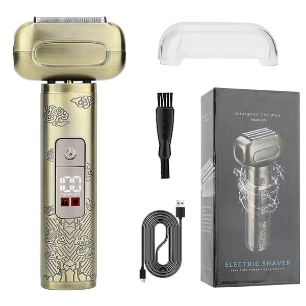 INF Elektrisk barbermaskin for menn med 4-blads folie - Gull