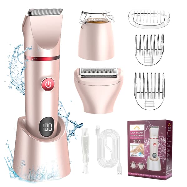INF 3-i-1 Elektrisk Hårfjerner Trimmer til Kvinder - Pink
