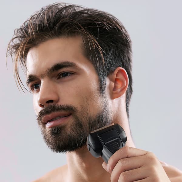 INF Elektrisk barbermaskin - Dypblå: Glatt barbering, lang batteritid Sort