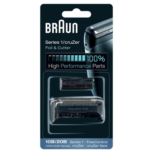 Braun 10B/20B serie 1/Cruzer folie og skæreblok - erstatningsfolie folie