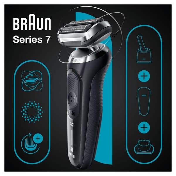 Braun Series 7 71-N7200cc - Elektrisk barbermaskine - Med præcisionstrimmer - SmartCare Center - Sort