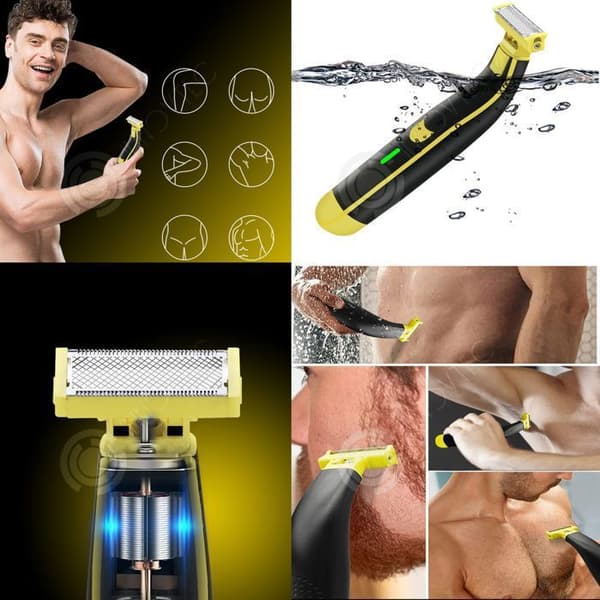 INN Kroppstrimmer 700mah skäggtrimmer elektrisk rakapparat trubbig spets är bekväm att röra vid rakning av hela kroppen