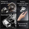 Miniatyrbild 3 av 4: INN Elektrisk rakapparat med blad i stål 304 LED digital display hög hastighet motor flytande dubbel 3D typ laddning