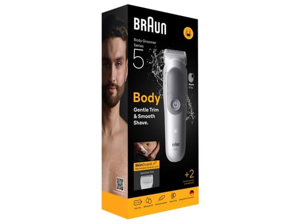 Braun Series 5 BG5500, Wet & Dry, Batteri, Grå, Hvit