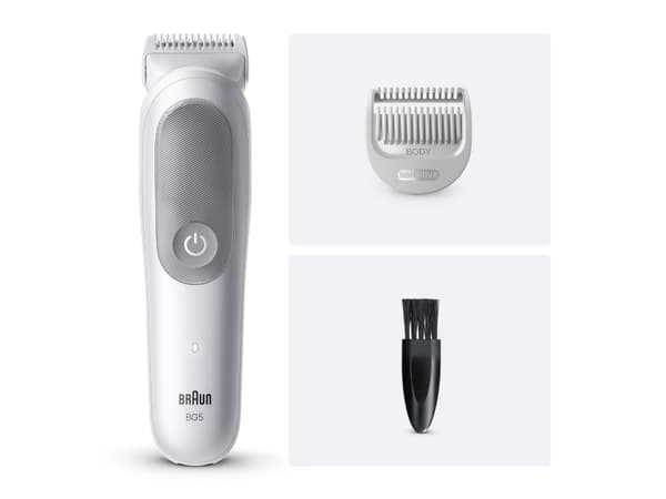 Braun Series 5 BG5500, Wet & Dry, Batteri, Grå, Hvit