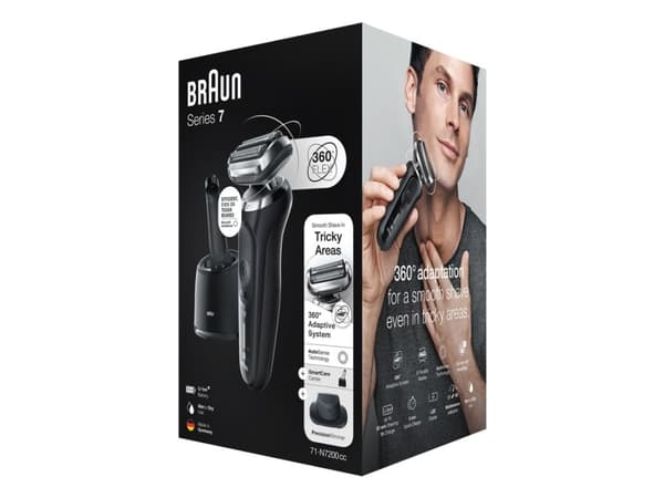 Braun Series 7 71-N7200cc, Folierakapparat, Svart, Knappar, LED, Batteri, Litium-Ion (Li-Ion)