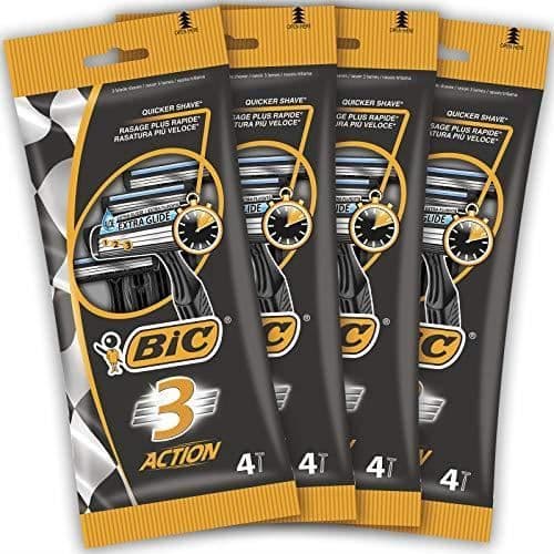 BIC 3 Action engångsrakhyvlar för män - Set med 4 paket om 4
