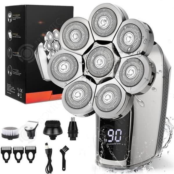 INN Elektrisk rakapparat 5 lägen, vattentålig IPX6, batteritid 90 dagar, USB-laddning, LED-display, rakapparatsset