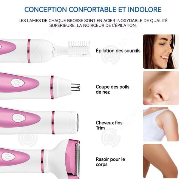 INN Epilator 4 i 1 epilator för kvinnor trimmer för bikini ansikte ögonbryn näsa armhålor USB uppladdningsbar med numerisk display