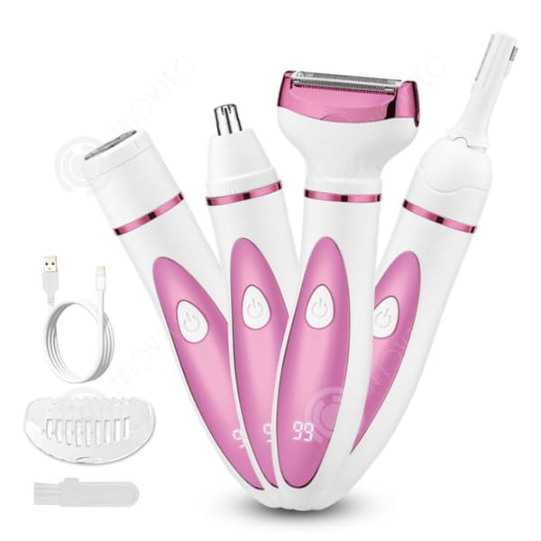 INN Epilator 4 i 1 epilator för kvinnor trimmer för bikini ansikte ögonbryn näsa armhålor USB uppladdningsbar med numerisk display