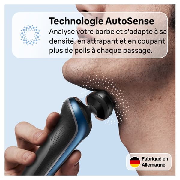 Braun Series 6 61-B1200s rakapparat garanterar en djup men skonsam rakning tack vare det rörliga SensoFlex rakhuvudet