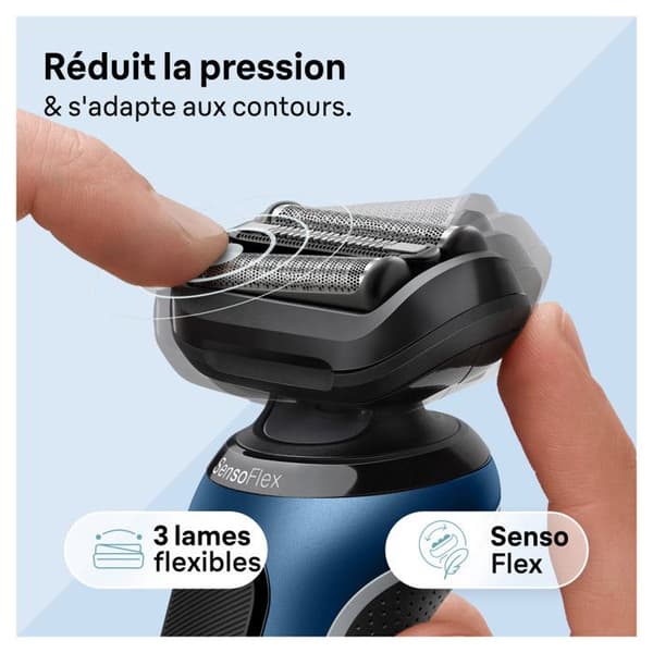 Braun Series 6 61-B1200s rakapparat garanterar en djup men skonsam rakning tack vare det rörliga SensoFlex rakhuvudet