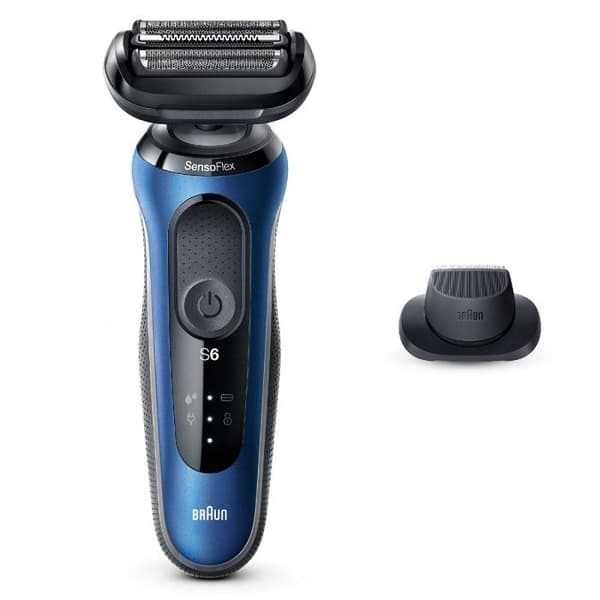 Braun Series 6 61-B1200s rakapparat garanterar en djup men skonsam rakning tack vare det rörliga SensoFlex rakhuvudet