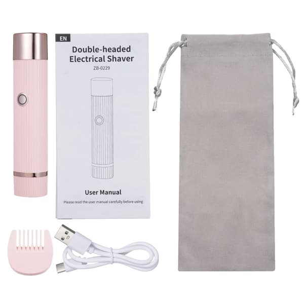Dobbelt-hovedet elektrisk barbermaskine, genopladelig, alsidig hårfjerning,Pink