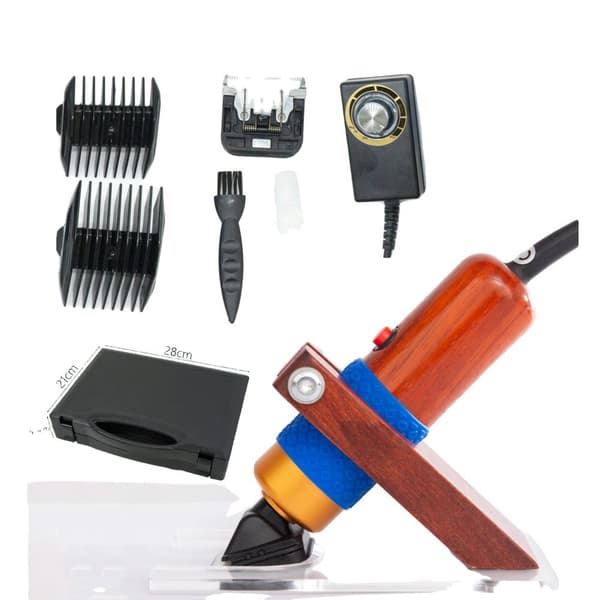Elektrisk matttrimmer, justerbar hastighet 2000-6000RPM, ergonomiskt trähandtag,EU-kontakt med stativ