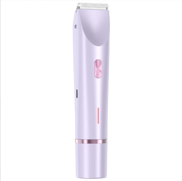 Dame 2-i-1 dobbelthovedbarbermaskine, IPX7 vandtæt, bikinitrimmer, dobbelthoved, type-c Lilla