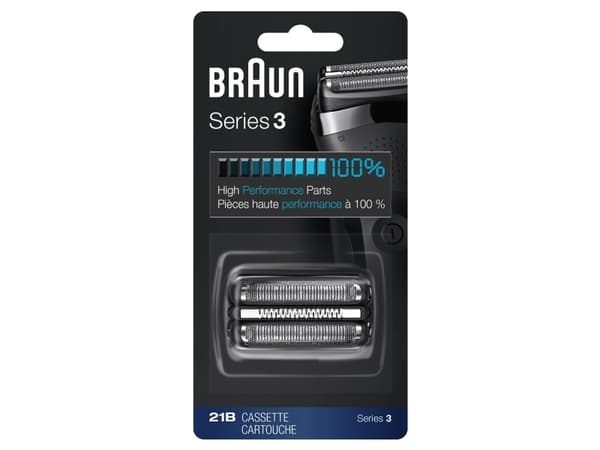 Braun 21B, Musta, Muovi, Metalli, Saksa, geschikt voor de scheerapparaten 300s, 301s, 310s, 22 mm, 80 mm