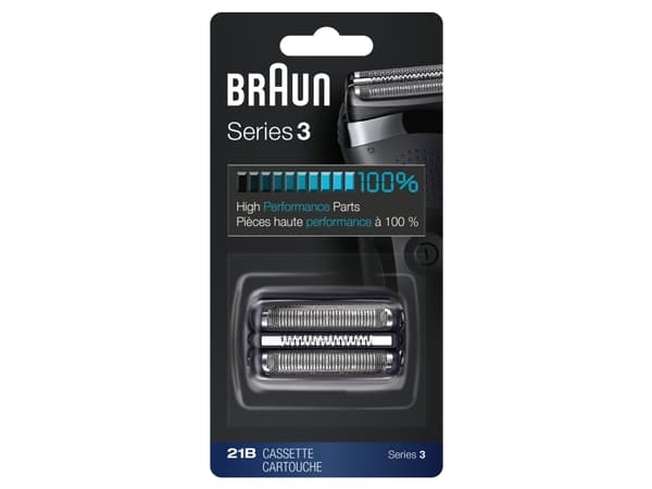 Braun 21B, Musta, Muovi, Metalli, Saksa, geschikt voor de scheerapparaten 300s, 301s, 310s, 22 mm, 80 mm