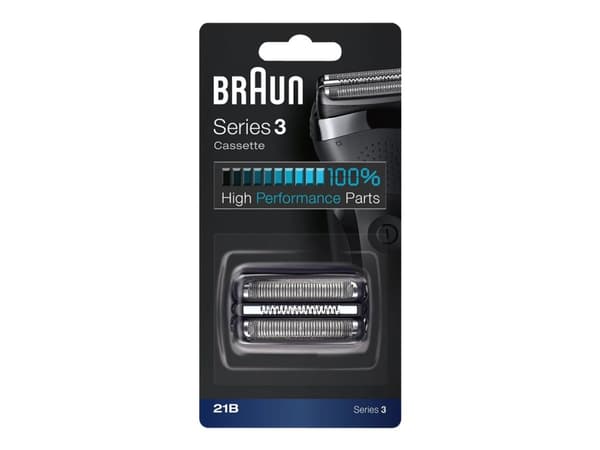 Braun 21B, Musta, Muovi, Metalli, Saksa, geschikt voor de scheerapparaten 300s, 301s, 310s, 22 mm, 80 mm