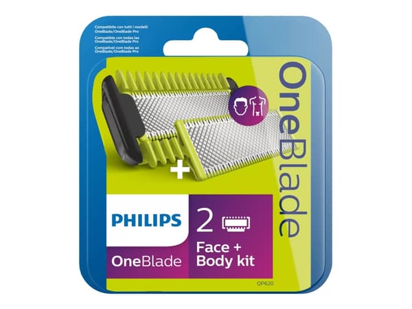 Philips OneBlade QP620 Face + Body kit - Tillbehörssats - till trimningsmaskin