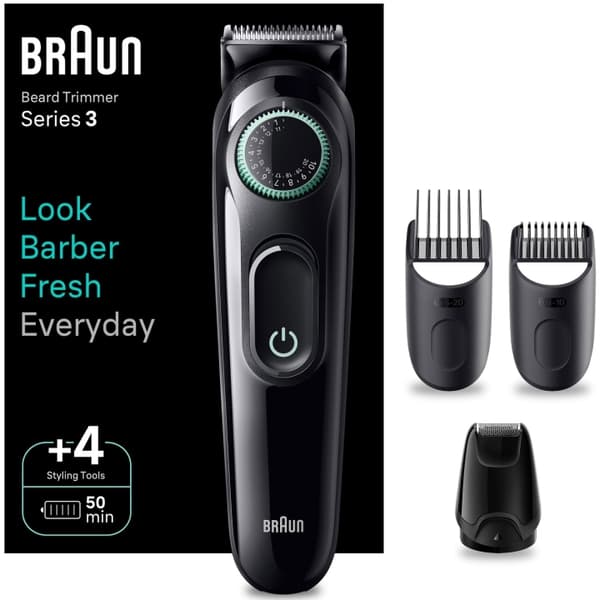 Braun Skäggtrimmer BT3421 4st stylingtillbehör musta
