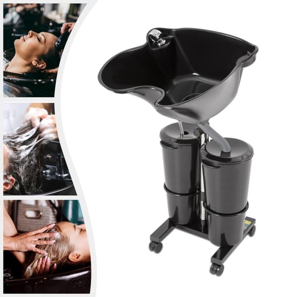 Transportabel Schamponeringsskål, Justerbar Höjd, Dubbel Hink System, Ergonomisk Design