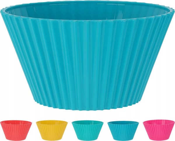 Plastköksskål i blandade färger, 4 l