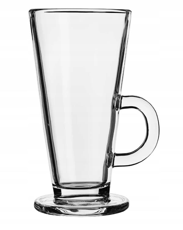 Läpinäkyvä kahvilattelasi kahvalla 260 ml Latte