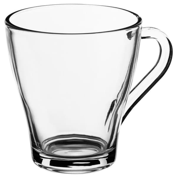 Glas med handtag 250 ml slätt transparent för kaffe och te