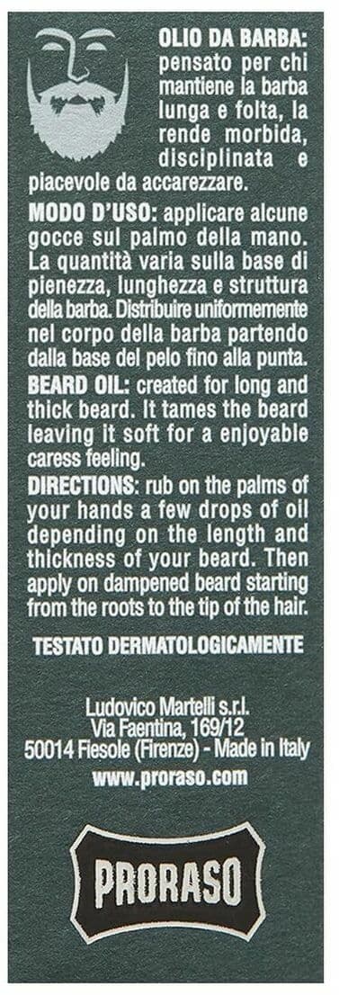 Huile pour barbe Proraso Cypress & Vetyver (30 ml)
