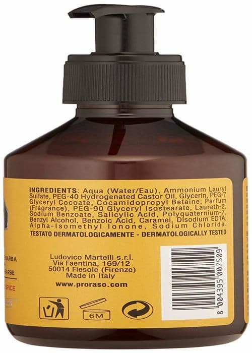 Raklödder - rakgel - Proraso skäggtvål - 400750 - Wood and Sprice Skäggschampo 200ml
