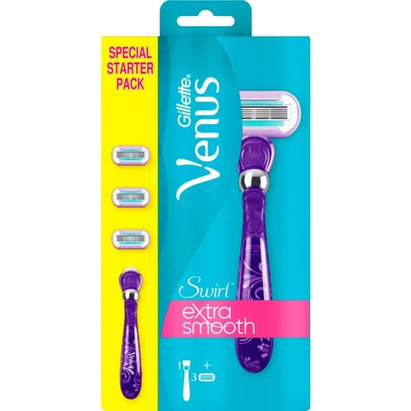 Gillette - Venus Swirl Starter Set 4 Pcs Flexball Swirl Handle  3 x Blades