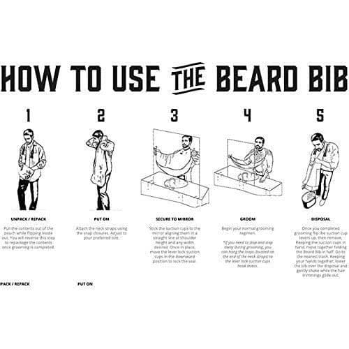 Skäggförkläde för en gentlemans ren rakning, Hair Catcher Beard Haklapp, Barber Cape, perfekt present för män (vit)