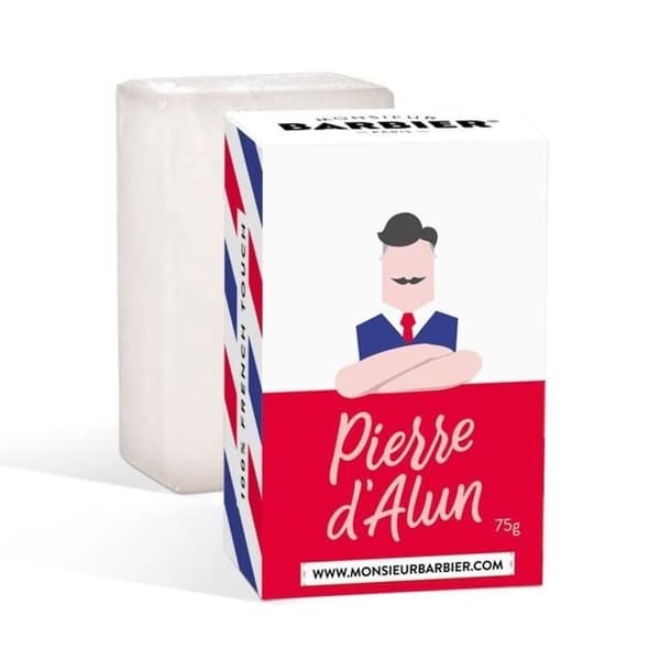 Mr. BARBIER's Shaving Kit | Franska, naturliga och veganska | Rakcreme, grävling, alunsten &amp; 5 blad rakhyvel