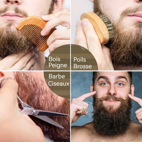 INN Skäggkit för män 6-pack med olja skäggkrämer Skäggborste Sax Grooming Kit Skägg Presentset Gåvor för män