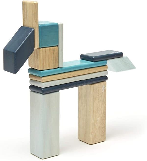 Tegu 14 delar magnetiskt träblockset, Blues