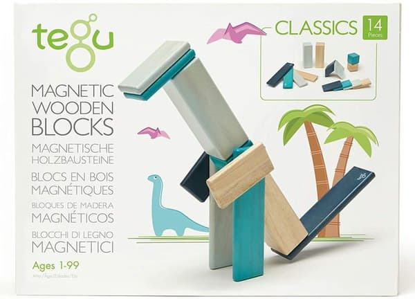 Tegu 14 delar magnetiskt träblockset, Blues