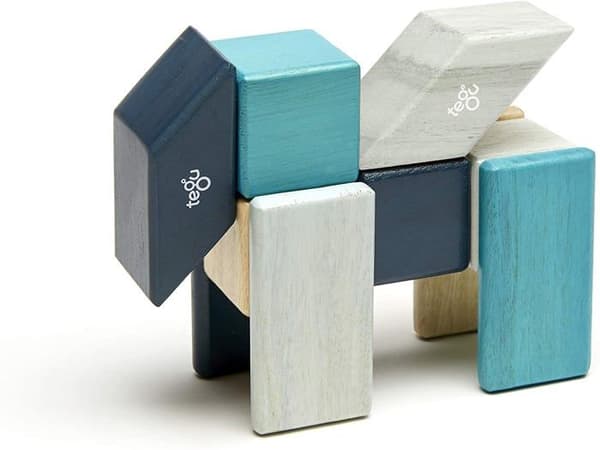 24 delar Tegu magnetiskt träblockset, Blues