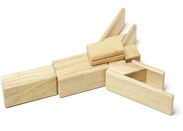 Tegu 14 delar magnetiskt träblockset, naturligt