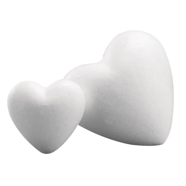 Hjärta i styropor - Ej specificerat - 5 cm - Vit - Vuxen - Chic dekoration