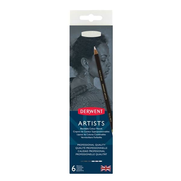 Kritor - Derwent - Konst - Noir & Blanc - Metallåda med 6 - Hög ljusbeständighet