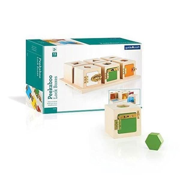 Guidecraft Peekaboo Lådor med Förvaringsbricka Sortering Stacking Leksak för Barn - Leksak för Tidig Inlärning och Utveckling