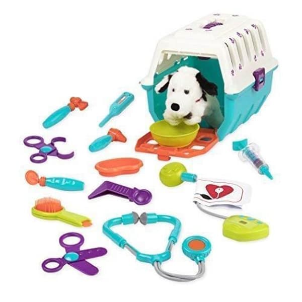 Dalmatian Vet Kit - Battat - Interactive Vet Clinic leksak och bur för barn (15 stycken)