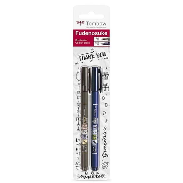 Tombow: Fudenosuke Calligraphy Brush Pen: Paket med 2