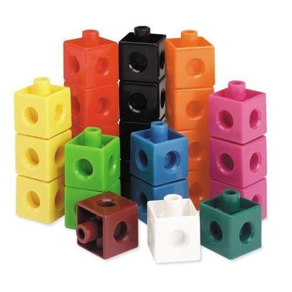 Lärande kuber - Lärresurser - Snap Cubes - 100 bitar - svart - För barn
