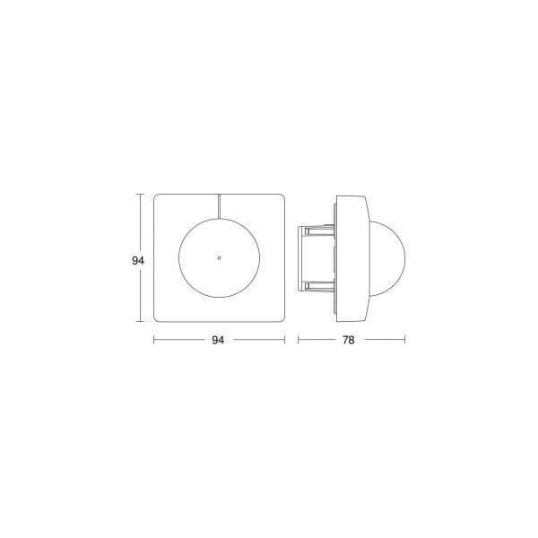 Steinel IS 345 DALI Infraröd-rörelsesensor, inbyggd, fyrkantig, vit (033866)